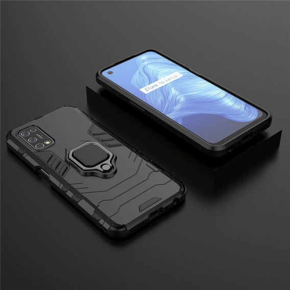 Case for Realme 7 5G, Kickstand Ring, black
