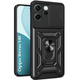 Armoured case for Oppo Reno 14F, with camera protection, with stand, black