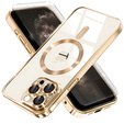 Case for iPhone 11 Pro Max, Electro MagSafe, gold + Screen Glass