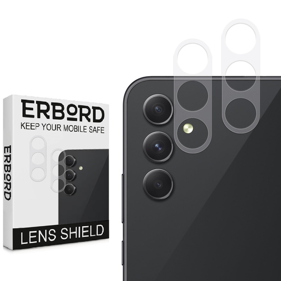 2x ERBORD tempered glass for camera to Samsung Galaxy A54 5G, transparent
