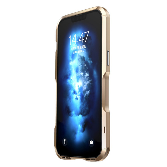 Case LUPHIE for iPhone 14 Plus, Armor Bumper, gold