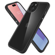 Spigen case for iPhone 15, Ultra Hybrid, black + 9H Tempered Glass