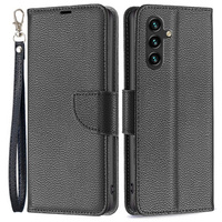 Flip case for Samsung Galaxy A55 5G, Wallet Litchi Leather, black