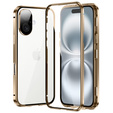 Case for iPhone 16, Magnetic Dual Glass, gold