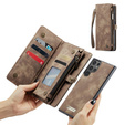 CASEME case for Samsung Galaxy S25 Ultra, Retro Leather Wallet, with strap, brown