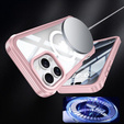 Case for iPhone 16 Pro, Shockproof, with glass, for MagSafe, pink