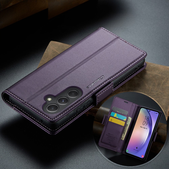 CASEME flip case for Samsung Galaxy A54 5G, Litchi Wallet, purple