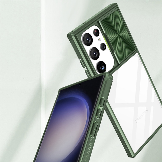 Case for Samsung Galaxy S23 Ultra, Slide Camera, green