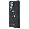 GUESS Case for Samsung Galaxy S25 Ultra, 4G Big Metal Logo, black