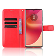 Flip case for Motorola Edge 50 Fusion 5G, Crazy Horse Wallet, red