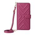 Crossbody Leather Wallet flip case for Oppo Reno 13 5G, maroon
