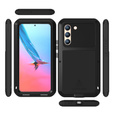 Love Mei Case for Samsung Galaxy S22, armored with glass, black
