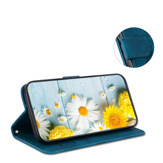 Flip case for Oppo A60, Lily Flower, dark blue