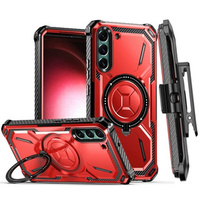 Case for Samsung Galaxy S23, Heavy Duty Ring Belt Clip, red