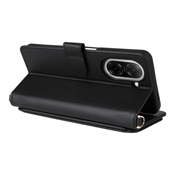 Crossbody Leather Wallet flip case for Xiaomi Redmi A5, black