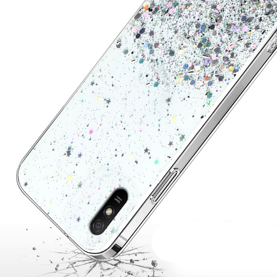 Case for Xiaomi Redmi 9A, Glittery, transparent