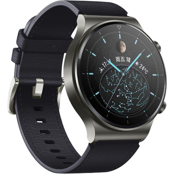 22mm Genuine Leather Coated Silicone Watch Band - Black