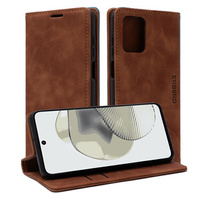 Case for Motorola Moto G73, ERBORD Vintage, wallet with flap, brown