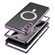 Magnetic Dual Glass MagSafe case for Samsung Galaxy S24, purple