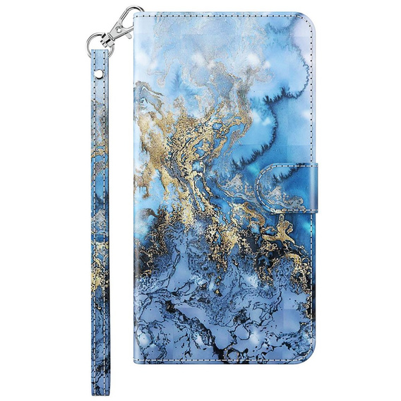 Flip case for Oppo A17, Wallet, Marble blue
