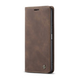 CASEME case for Xiaomi Redmi Note 10 Pro, Leather Wallet Case, coffee