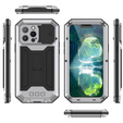 Case for iPhone 13 Pro, R-JUST CamShield Slide, armoured, silver / black