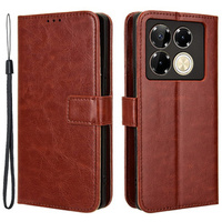 Flip case for Infinix Note 40 Pro, Crazy Horse Wallet, brown