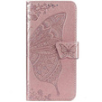 Flip case for Realme Note 50, Butterfly, pink rose gold