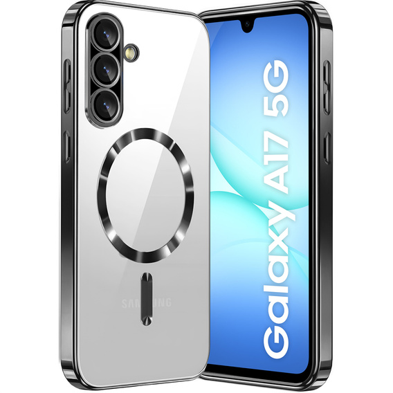 Case for Samsung Galaxy A17 5G, Electro MagSafe, transparent with black sides