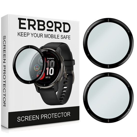 2x ERBORD Hybrid Glass for Garmin Venu 2 Plus