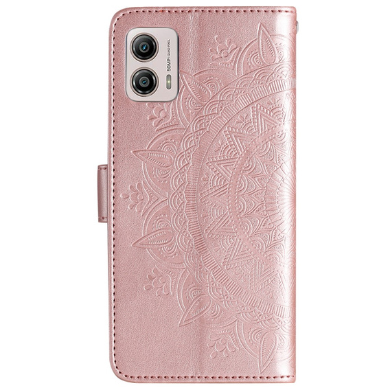 Flip case for Motorola Moto G53 5G, Mandala Flower, pink rose gold