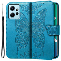 Flip case for Xiaomi Redmi Note 12 4G, Butterfly, blue
