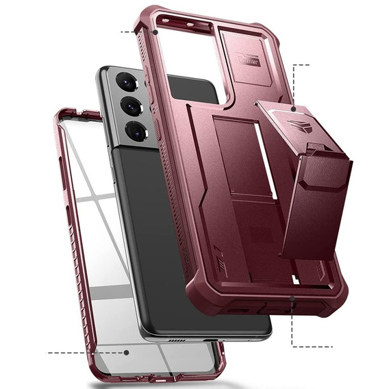 Armored case for Samsung Galaxy S21 Ultra, Dexnor Full Body, red