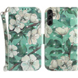 Flip case for Samsung Galaxy A14 4G/5G, Wallet, Flowers, white