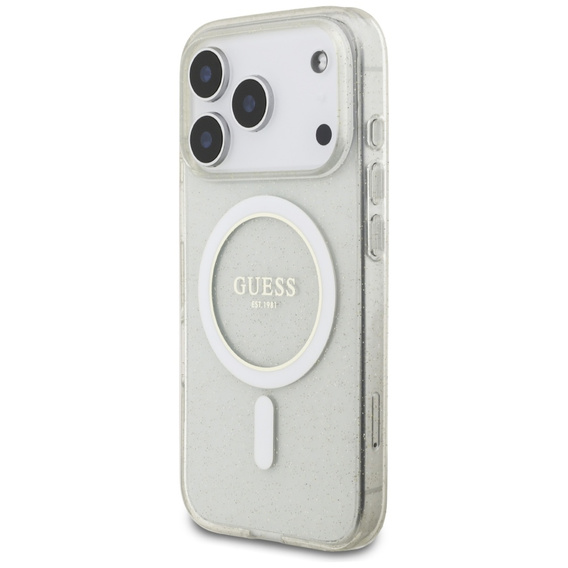 Guess IML Glitter Pearl Strap MagSafe Case for iPhone 17 Pro Max