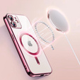 Case for iPhone 11, Electro MagSafe, pink + Screen Glass