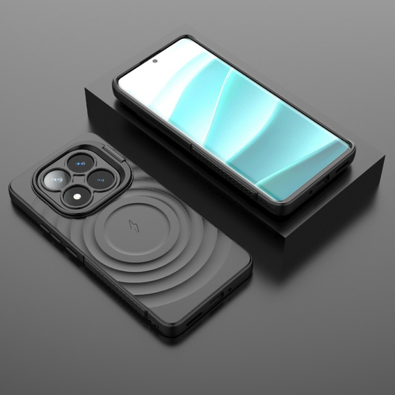 Case for Xiaomi Redmi Note 14 Pro 5G / Xiaomi Poco X7 5G, Ripple Kickstand, for MagSafe, black