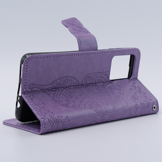 Flip case for Motorola Moto G54 5G, Butterfly, purple