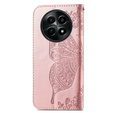 Flip case for Realme 12, Butterfly, pink rose gold