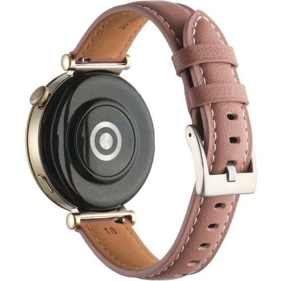 Natural leather strap for watches with 18mm attachment width