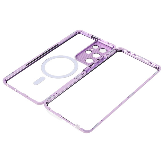 Magnetic Dual Glass MagSafe case for Samsung Galaxy S21 Ultra, purple