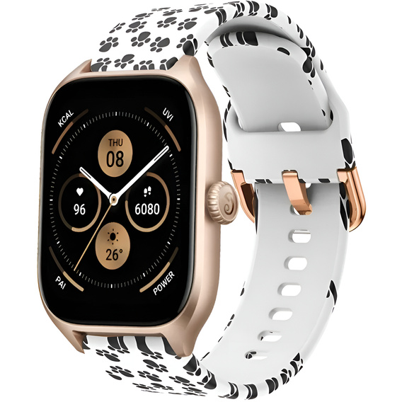 Silicone Strap for Samsung Galaxy Watch Active 20mm, Paw Print