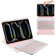 Keyboard case for iPad Pro 11" 2024 (5 gen.), Rotary 360° Leather, pink