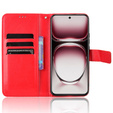 Flip case for Oppo Reno 12 Pro, Crazy Horse Wallet, red