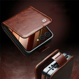 Brown leather wallet case for Samsung Galaxy Z Flip7