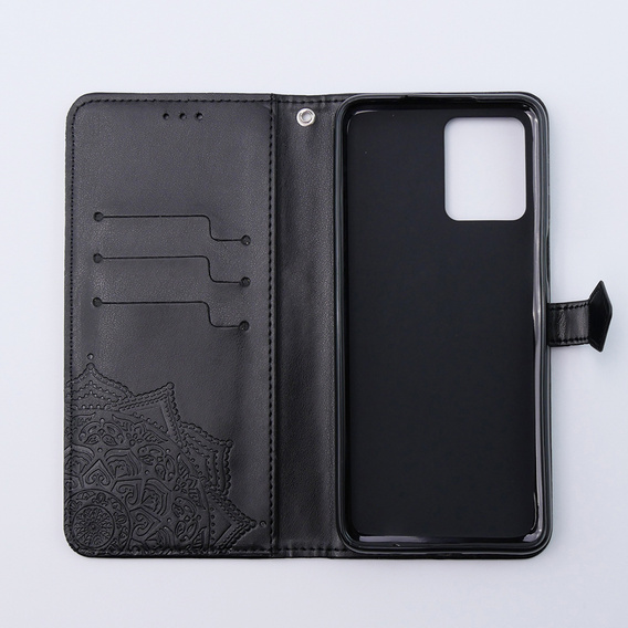 Flip case for Motorola Moto G54 5G, Mandala, black