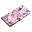 Flip case for Xiaomi Redmi Note 12S, Wallet, marble & flowers, pink