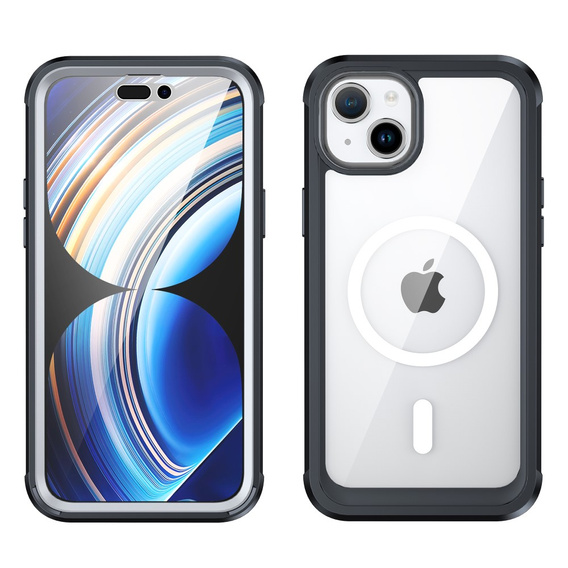 Case for iPhone 15 Plus, Armor Full Protect 360° to MagSafe, screen glass, black