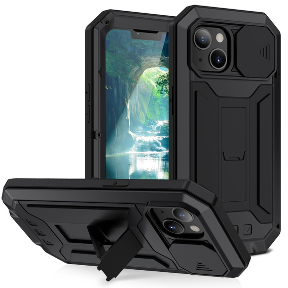 Case for iPhone 13 Mini, R-JUST CamShield Slide, armoured, black