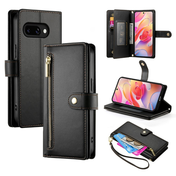 Flip case for Samsung Galaxy A56 5G, Wallet Zipper Pocket, black